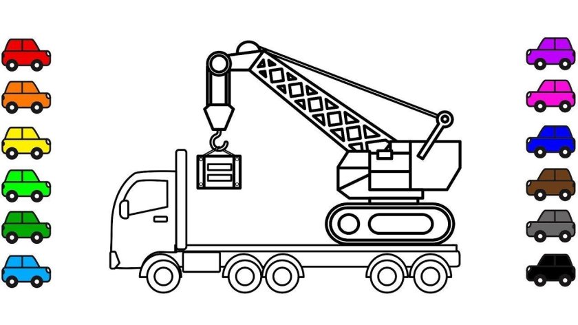 Кран раскраска для детей
