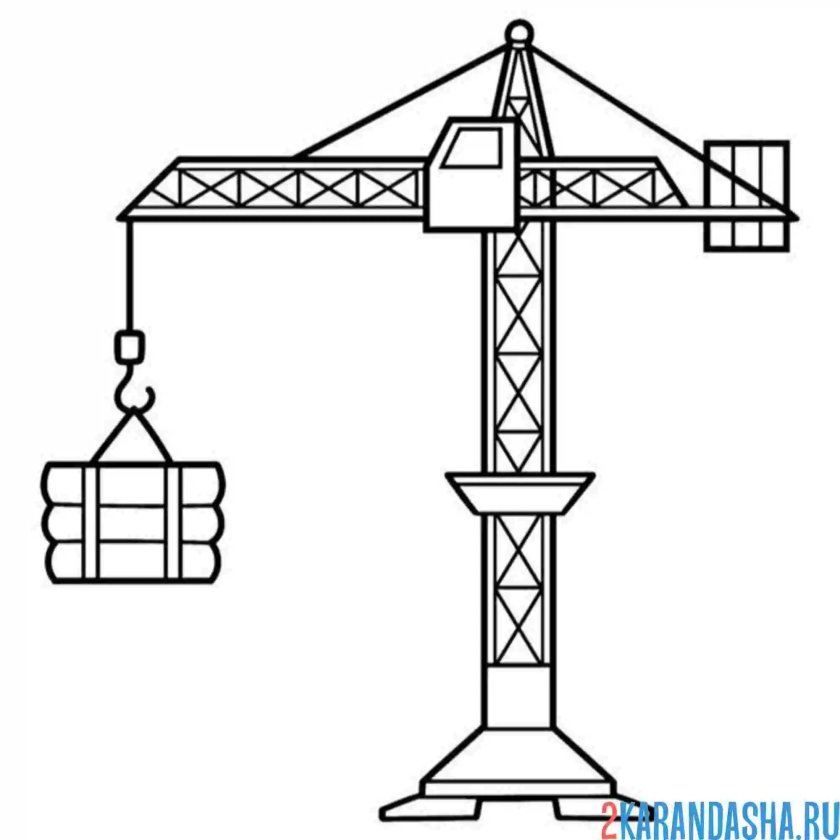 Кран раскраска
