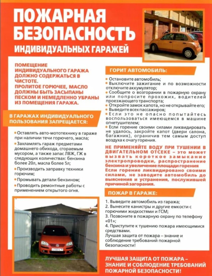 Пожарная безопасность в гараже