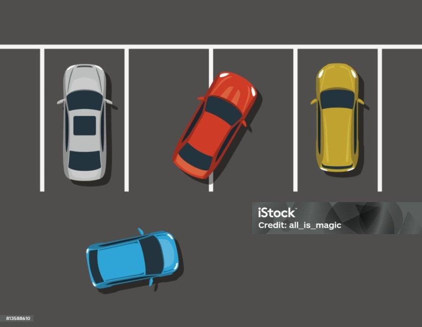 Машина сверху на парковке