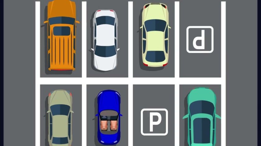 Авто на парковке вид сверху