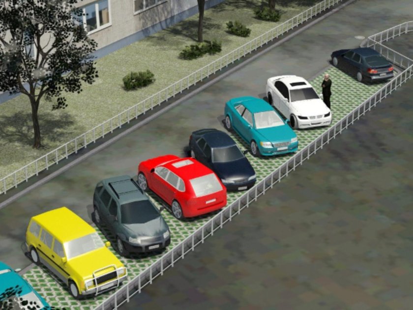 Стоянка машин во дворе