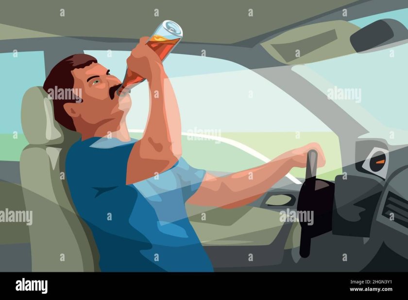 Силуэт водителя за рулем