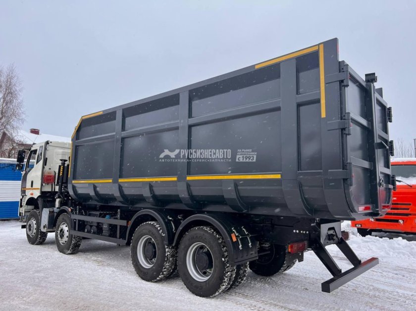 КМУ ломовоз FAW 3310 (8*4, евро-5), кузов half-Pipe 36 куб