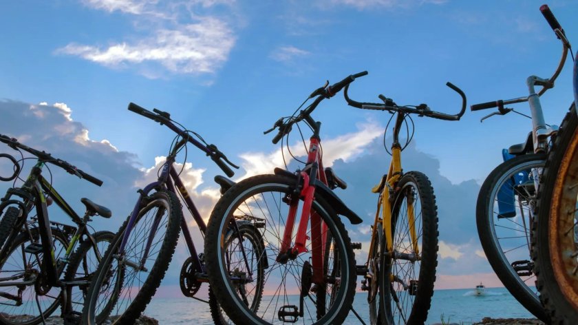 Велосипеды в ряд