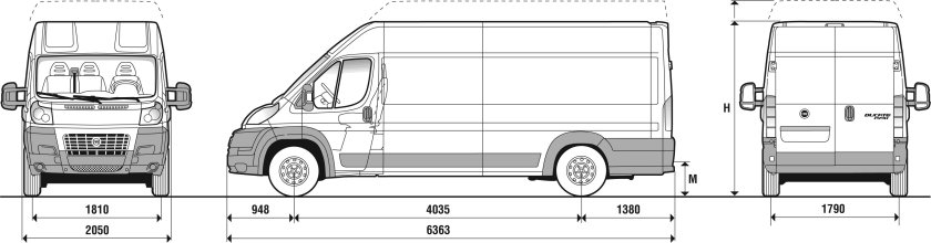 Фиат Дукато 244 габариты кузова