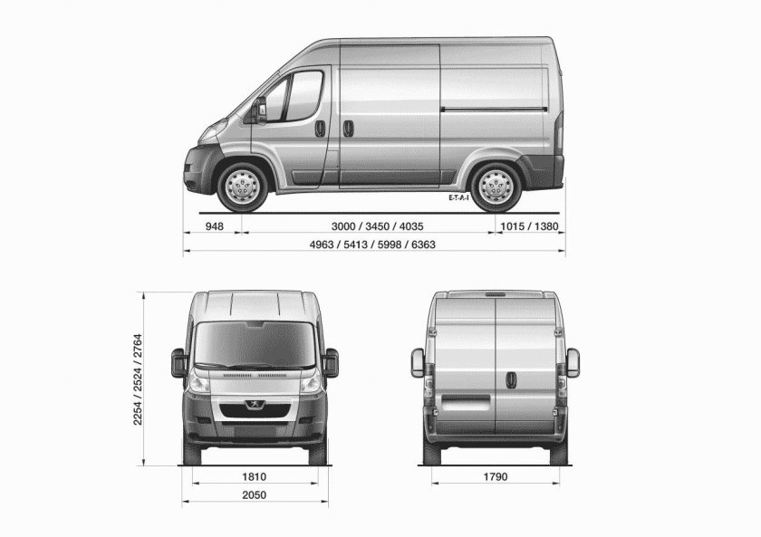Пежо Boxer l2h2 габариты