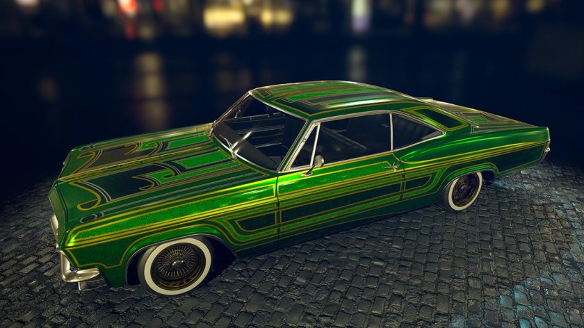 Лоурайдер Chevrolet Impala жёлтая