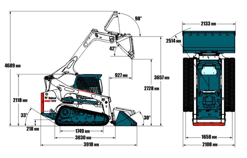Bobcat s650 габариты