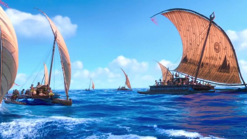 Моана на корабле