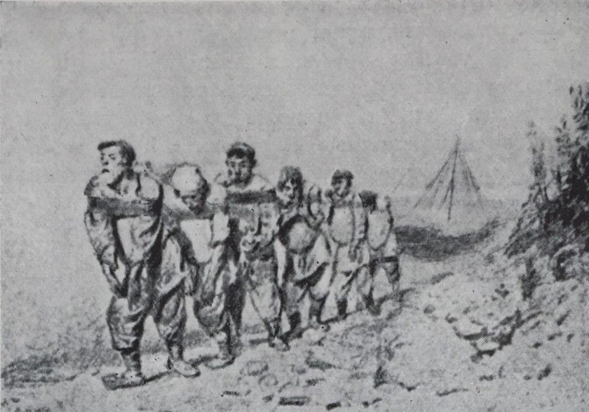 Репин 1870 Наброски на Волге