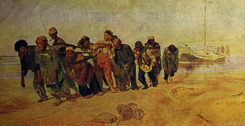 Бурлаки на Волге картина Репина