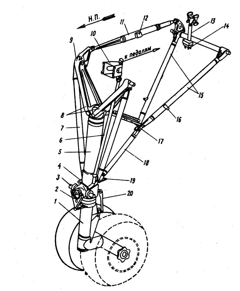 Передняя стойка шасси як-40