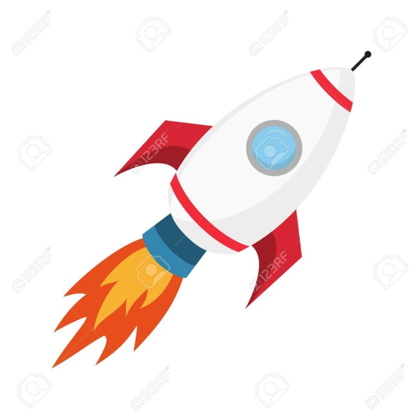 Ракета на белом фоне для детей