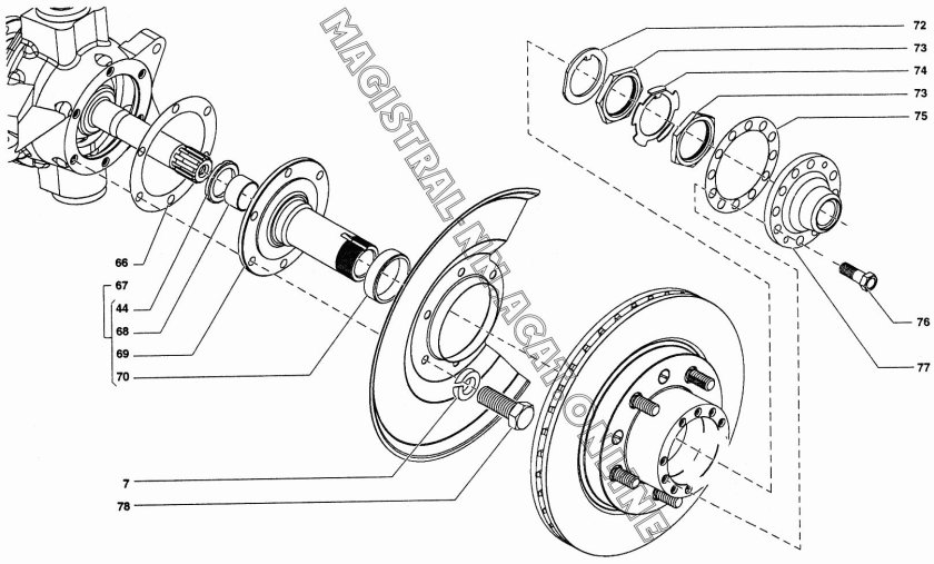 Ступица задняя УАЗ 469 чертеж