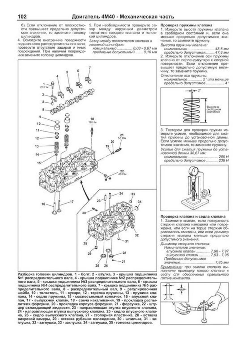 Момент затяжки ГБЦ Митсубиси Кантер 4д33