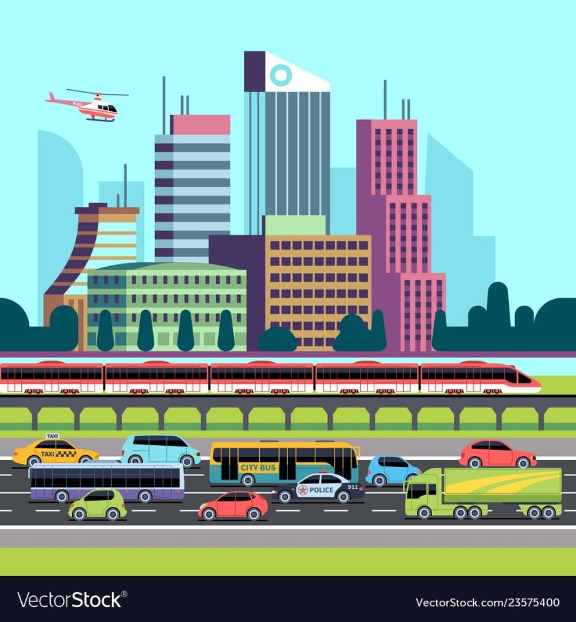 Автомобиль в городе вектор