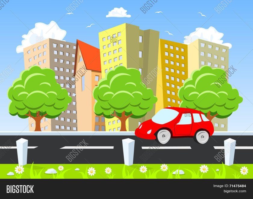 Город дорога вектор