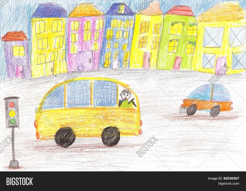 Рисование машины нашего города