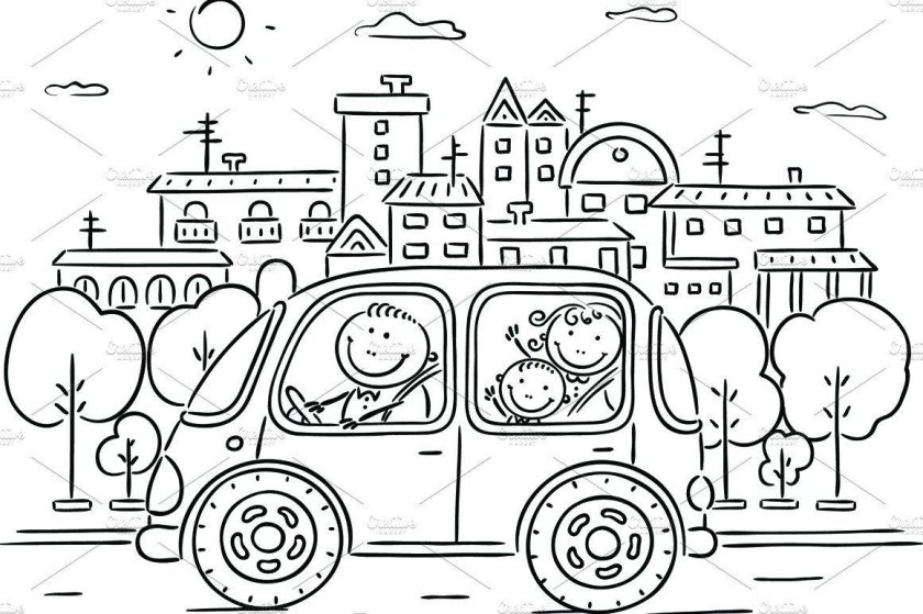 Раскраска город для детей