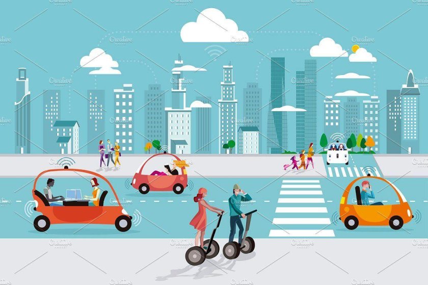 Транспорт в городе рисунок