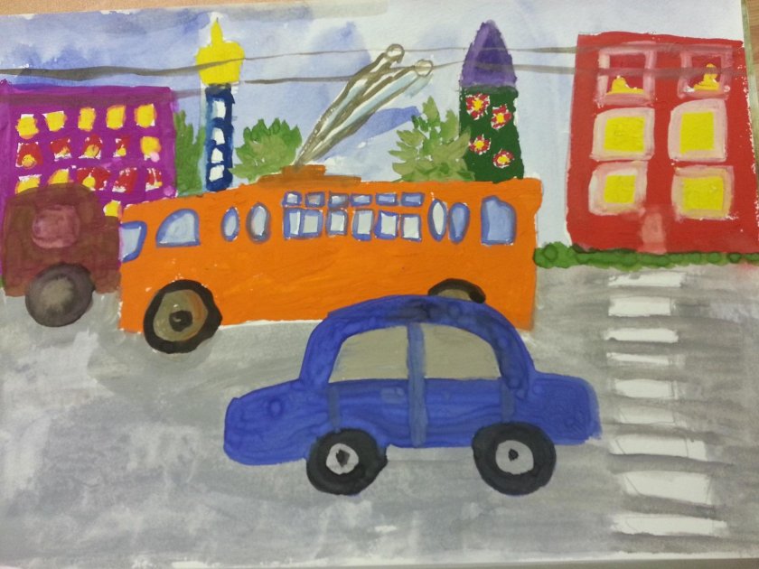 Рисование машины нашего города