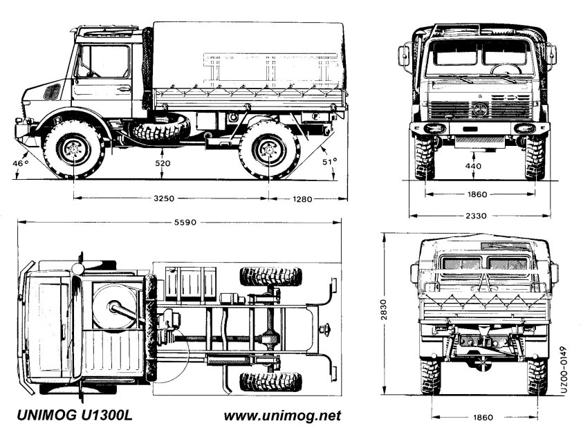 Mercedes Unimog 404 чертеж