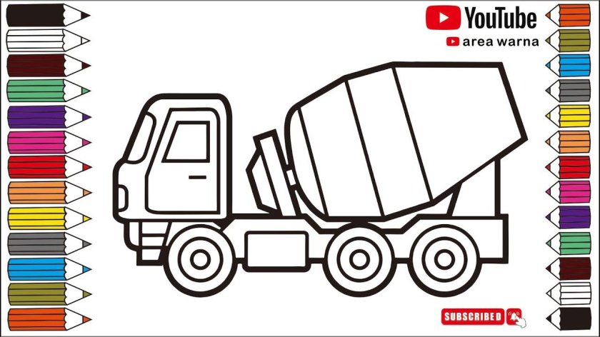 Раскраска для мальчиков мусоровоз бетономешалка
