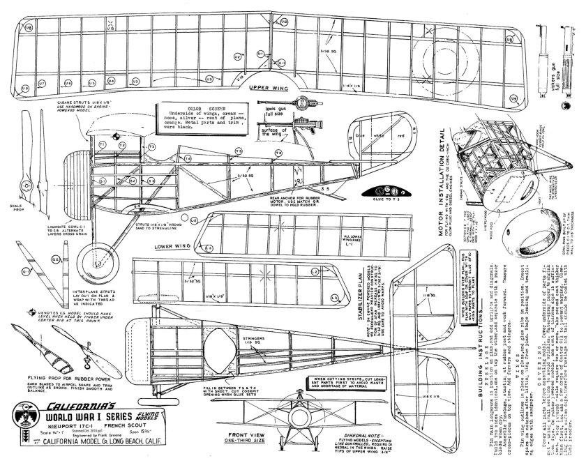 Самолет Ньюпорт 17 чертежи