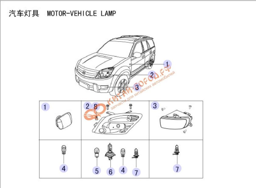 Лампа габаритная передняя Hover h3