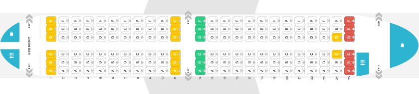Самолет 737 300 схема салона