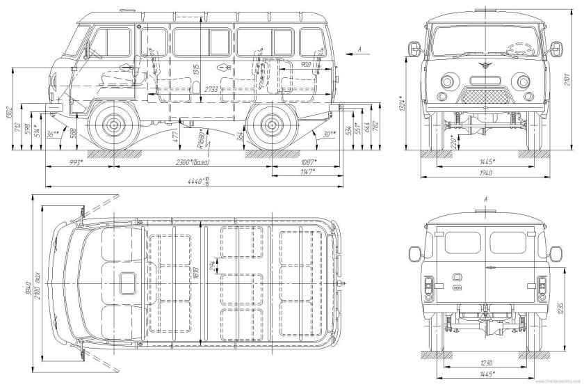 УАЗ 2206 габариты