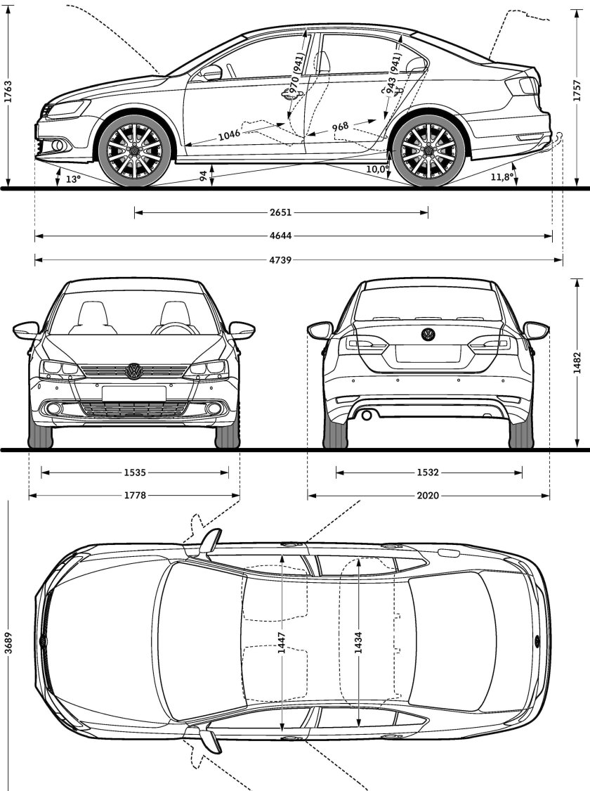 Габариты Фольксваген Пассат б7