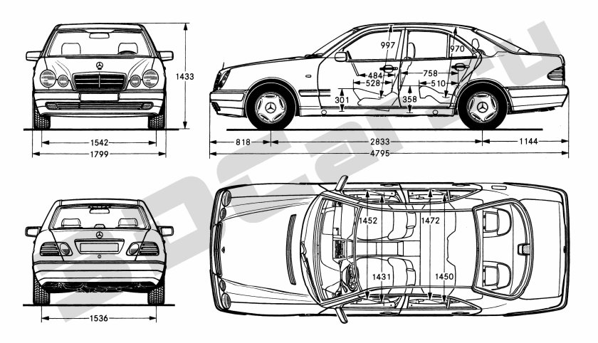 Габариты Мерседес w210