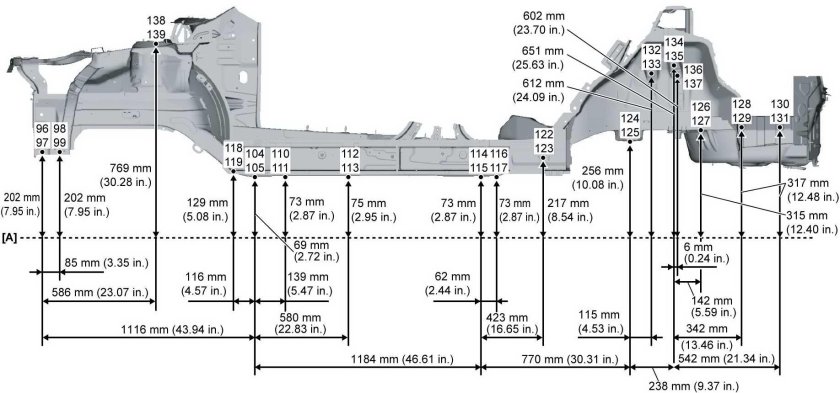 Контрольные точки кузова Toyota Noah sr50