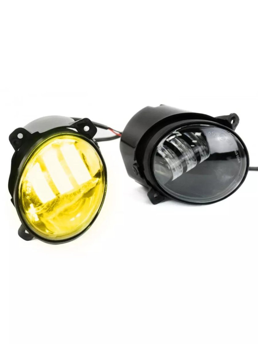 Диодные ПТФ Sal-man Lime двухцветные (бело-синий 6000к и лайм) 50