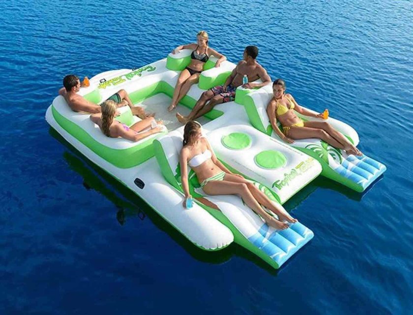Надувной матрас Tropical Tahiti giant 6 person Inflatable Raft Pool Lake Ocean Floating Island