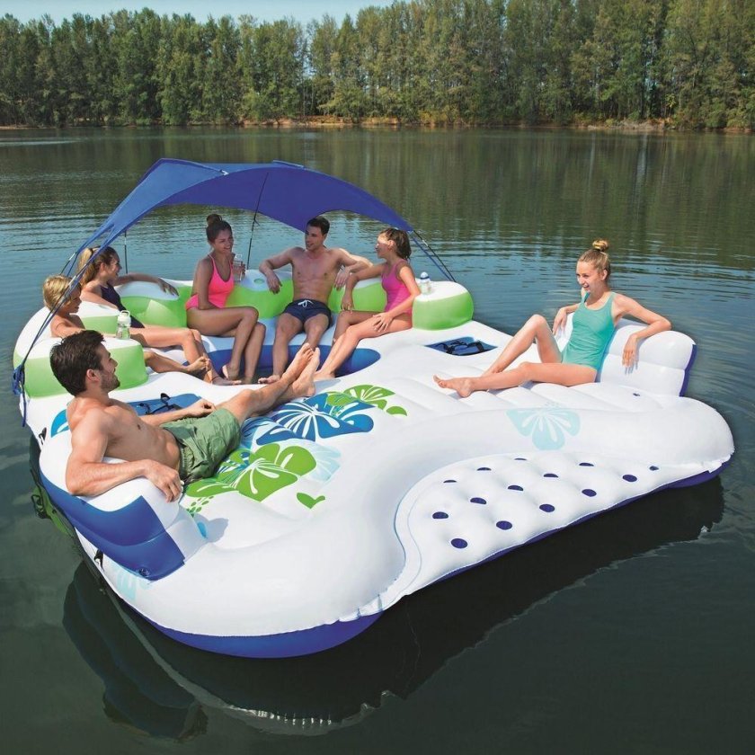 Надувной матрас Tropical Tahiti giant 6 person Inflatable Raft Pool Lake Ocean Floating Island