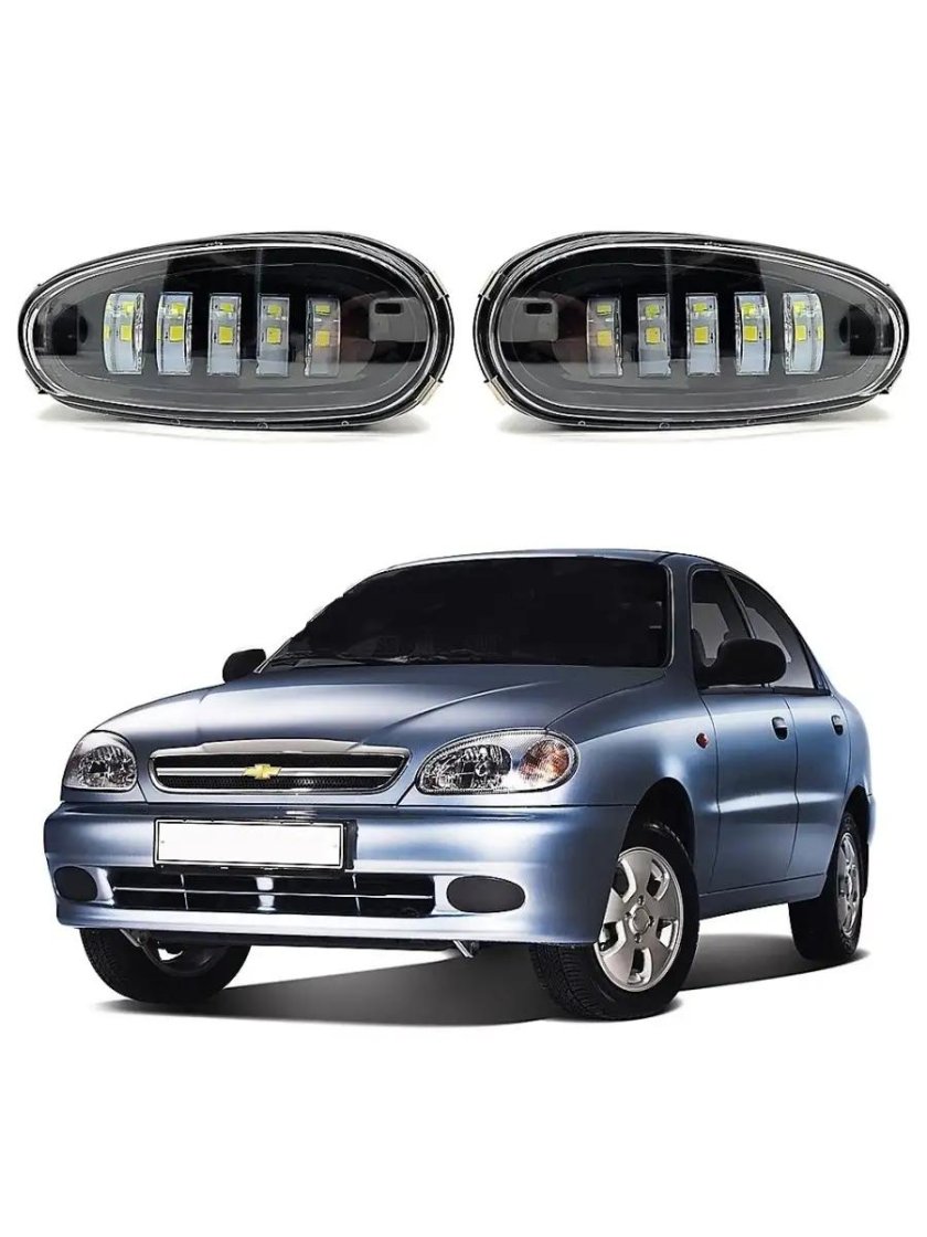 Светодиодные ПТФ на Шевроле Ланос