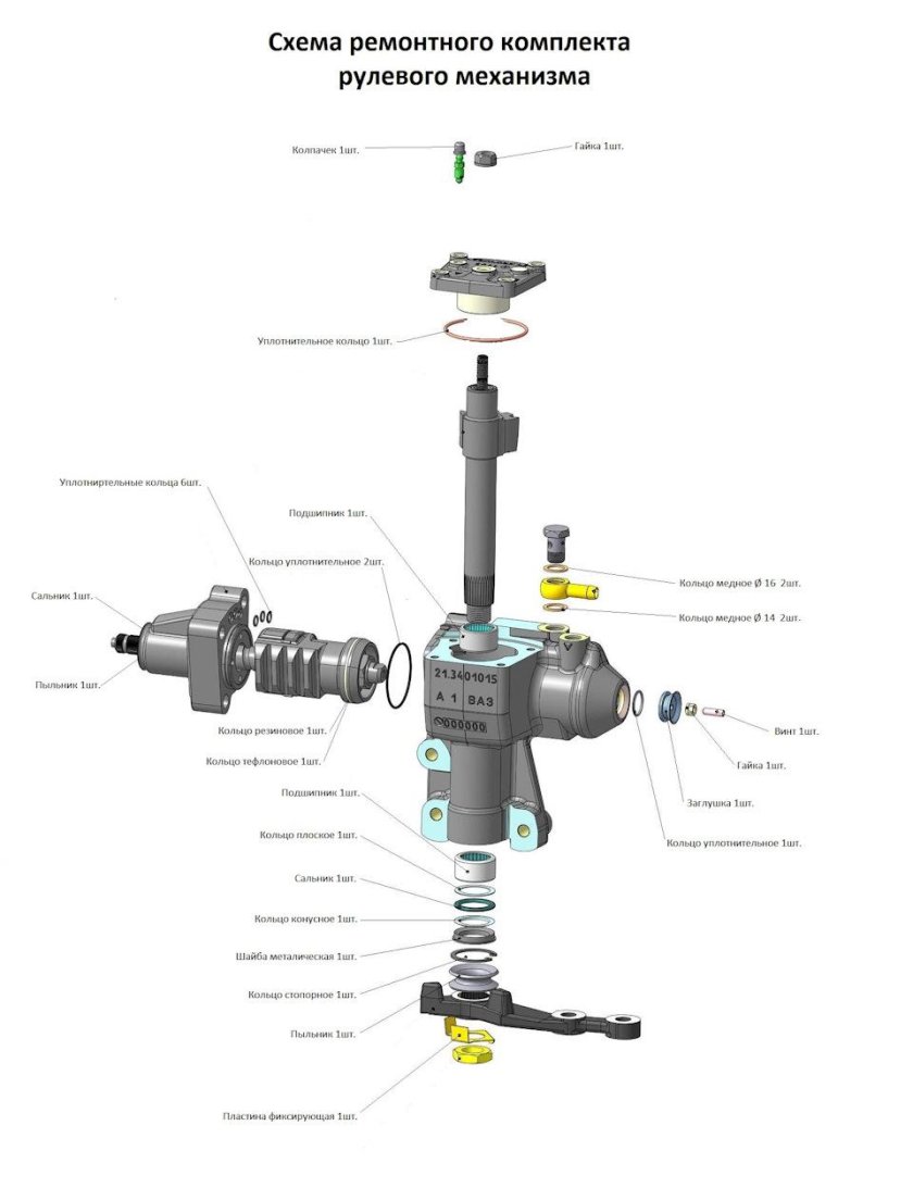 Рулевой редуктор ГУР Шевроле Нива ВАЗ 2123