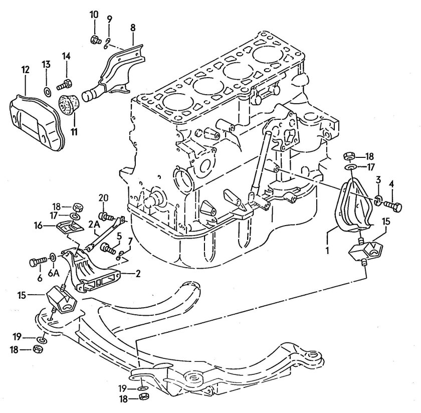 Двигатель Ауди 80 1.8 схема