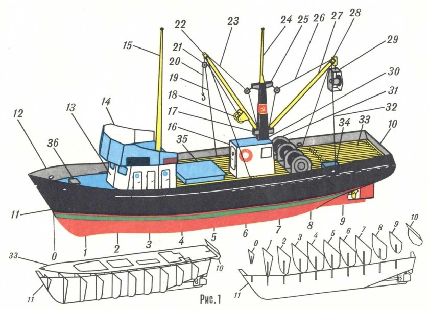 Малый рыболовный сейнер МРС-150 чертеж