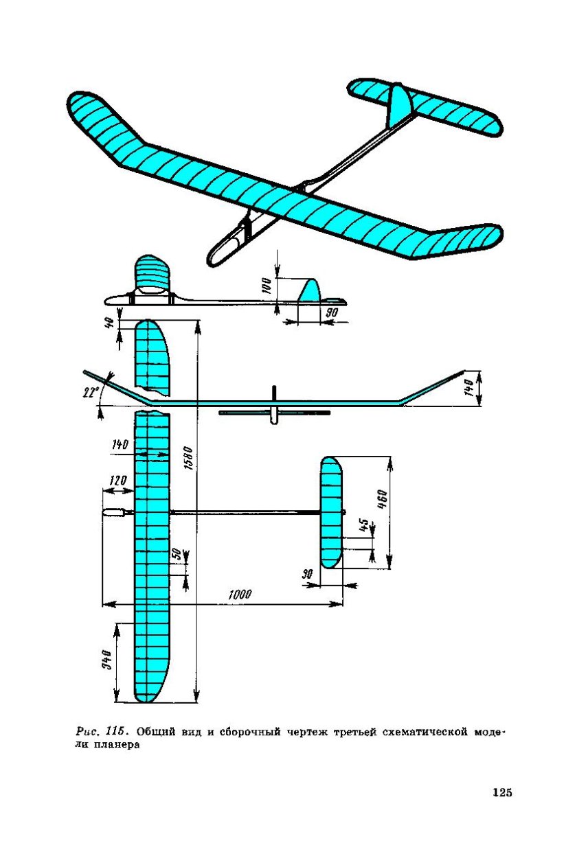 Авиамоделирование чертежи планер