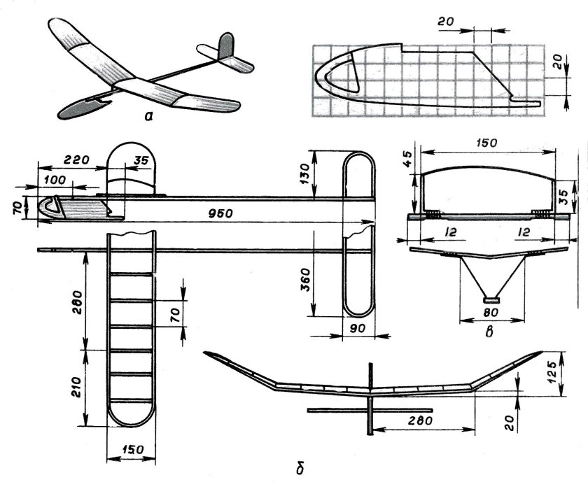 Планер вид сбоку чертеж