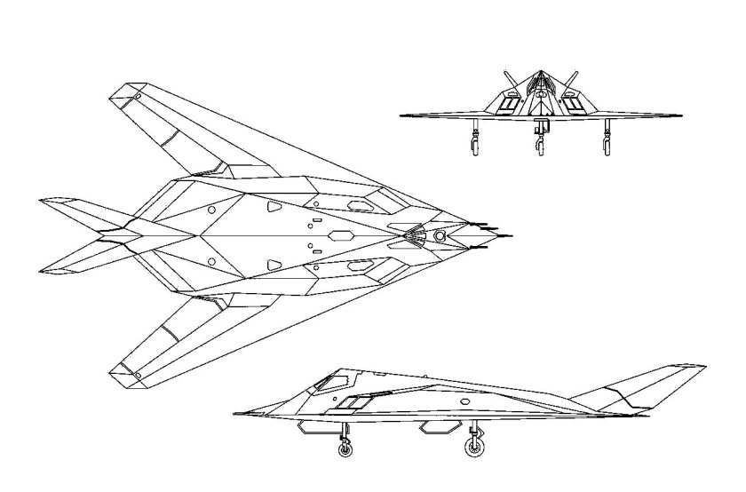 Чертеж бомбардировщика стелс