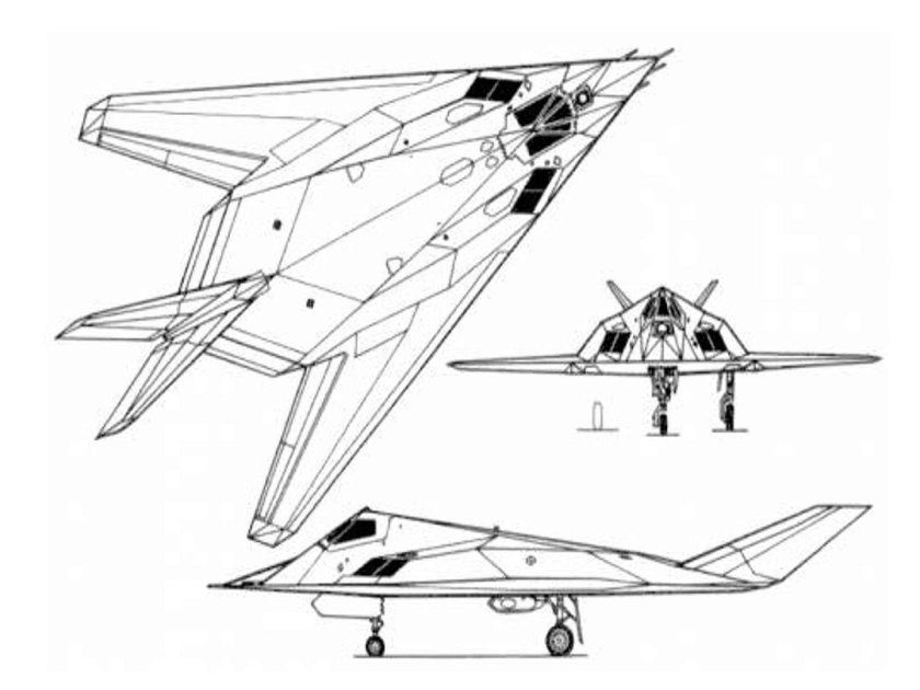Чертеж бомбардировщика стелс