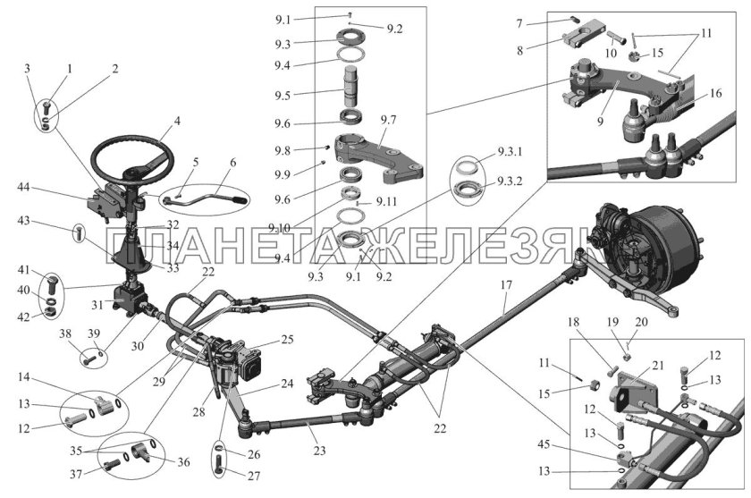 МАЗ 6 рулевое управление
