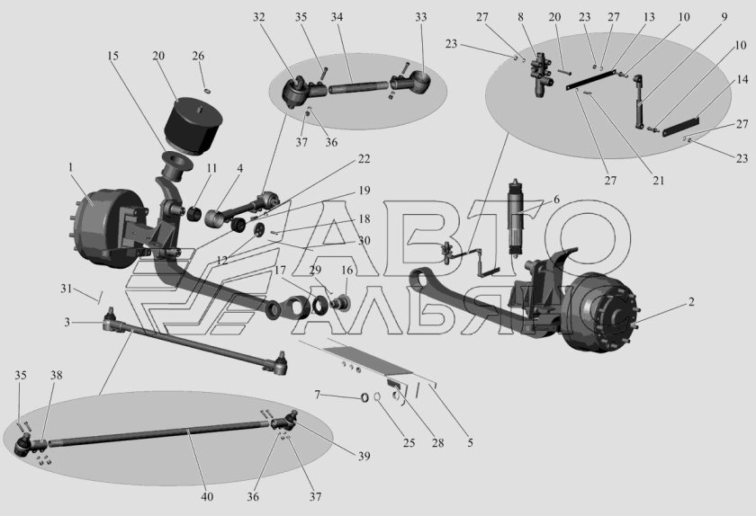 Передняя подвеска МАЗ 103