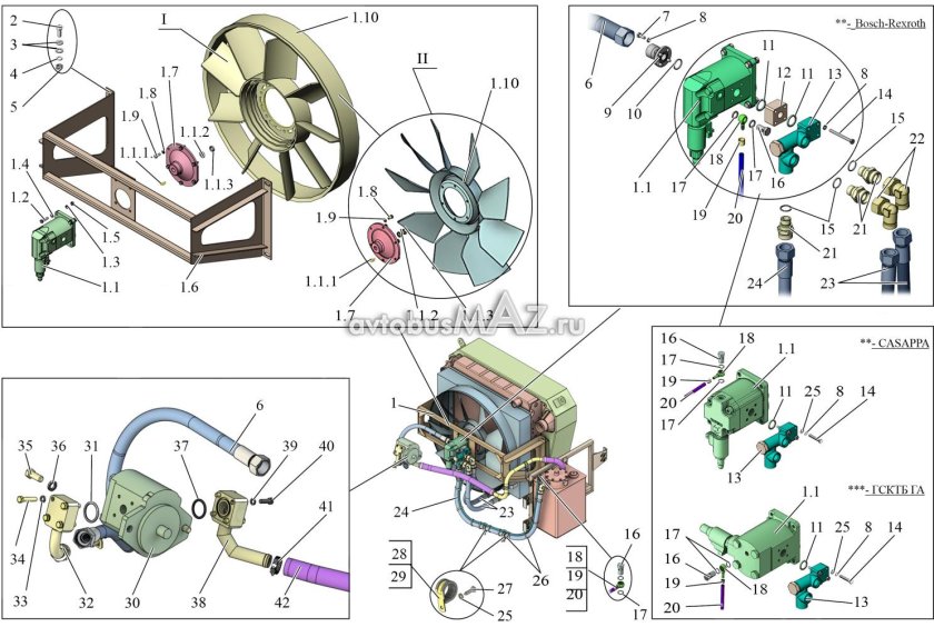 Гидропривод вентилятора МАЗ 206