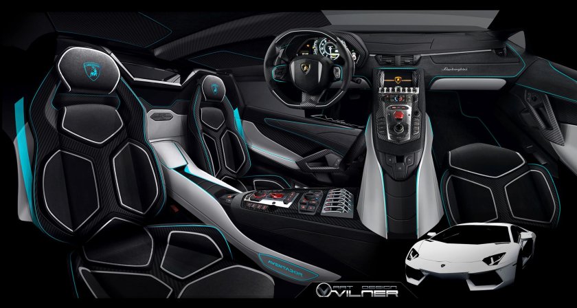 Lamborghini Aventador 2021 салон